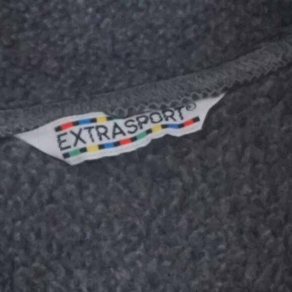 Vintage '90S Extra Sport Graphite Gray Fleece Outdoor Hiking Zip Up Sweater L - Picture 9 of 10